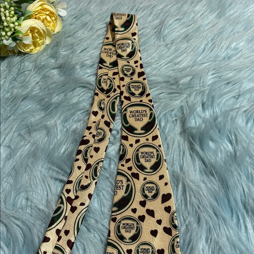 RM Style Silk World's Greatest Dad Tan Tie